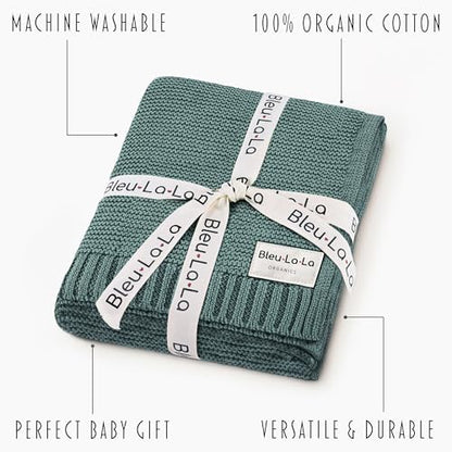 100% Organic Cotton Heritage Knit Textured Baby Quilt Blanket