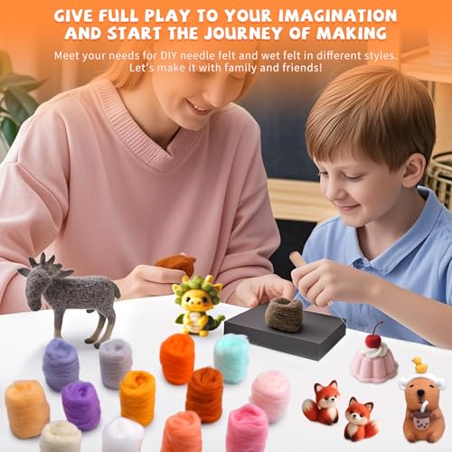72 Pcs 7.6 oz Needle Felting Wool (72 Count)