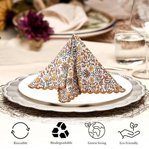 Hand Block Print Cloth Napkins (4.2329 Ounce)
