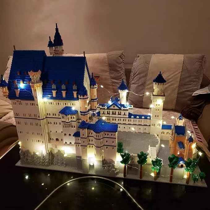 World Famous Big Architecture Swan Stone Castle Micro Blocks Set, Model Building Kit, Creative Building Game for Adults or Kids, Toy Building Set for Any Hobbyists (11810 Pieces)