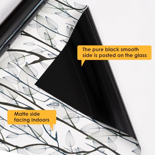 Leaf Pattern Window Tint Blackout Window Cover 17.7'' x 78.7''
