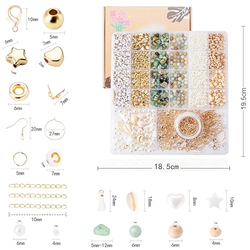 Jewelry Making Supplies Kit Natural Stone Beads for Irregular Natural Stone with for DIY Craft Bracelet Necklace Earrings for Adults