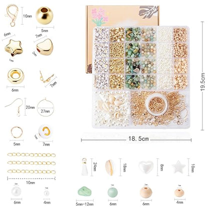 Jewelry Making Supplies Kit Natural Stone Beads for Irregular Natural Stone with for DIY Craft Bracelet Necklace Earrings for Adults