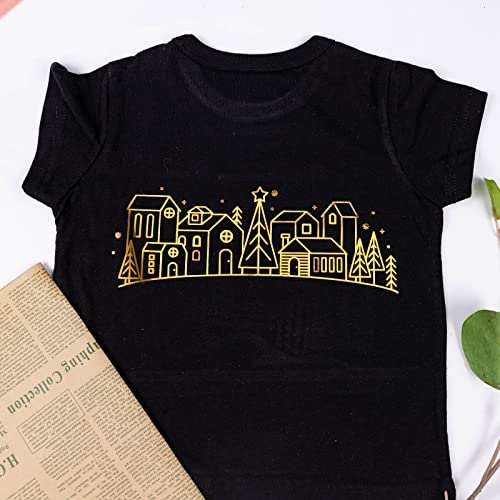 Gold Metallic Foil Heat Transfer Vinyl Roll 12" x5ft Gold Iron on Vinyl Chrome HTV Vinyl Easy to Cut & Weed DIY Heat Press Design for T