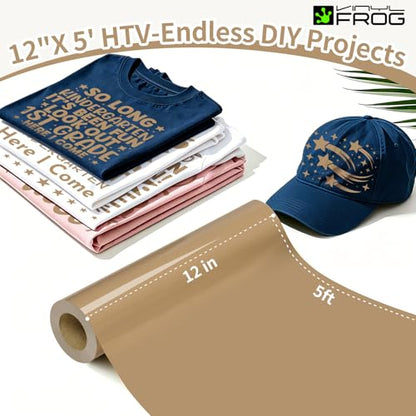 Camel Heat Transfer Vinyl Roll 12" x5ft Matte HTV Vinyl (5 Foot)
