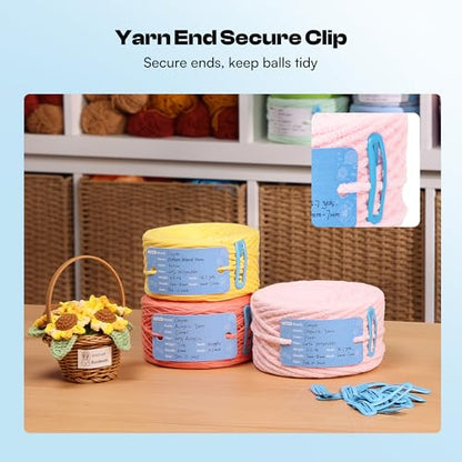 40 Set Yarn Information Tags with Clips for Yarn Storage Organizer