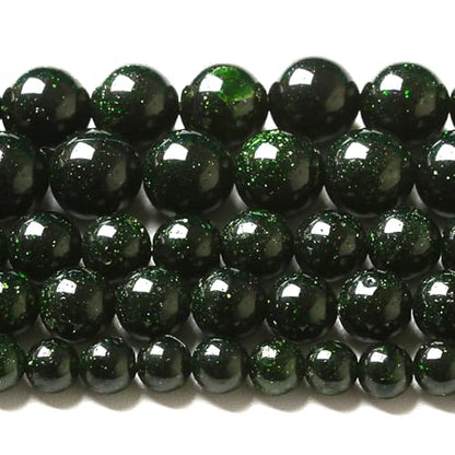 10MM 36pcs Natural Green Sandstone Energy Healing Beads Round Loose Beads for Jewelry Making Bracelet 1 Strands 16"