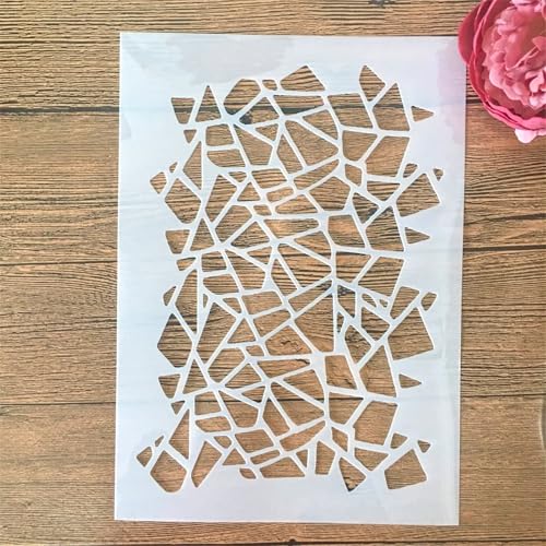 A4 Reusable Irregular Mosaic Stencil for Painting