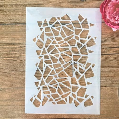 A4 Reusable Irregular Mosaic Stencil for Painting
