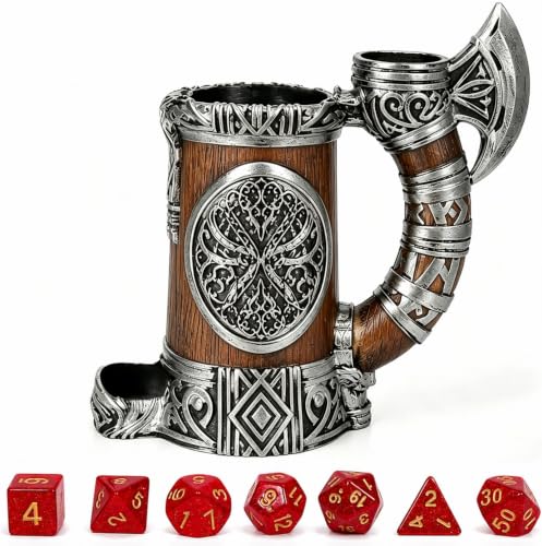 DND Dice Tower Mug Dice Roller Tower with 7 PCS Dice Set