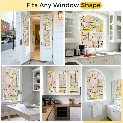 3D Stained Glass Window Privacy Film Decorative Non