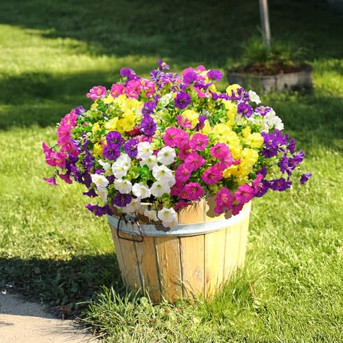 Artificial Flowers Fake Plants for Outdoors Decoration (12 Count)