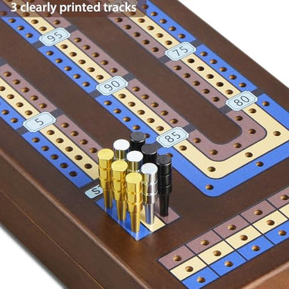 Foldable Wooden Cribbage Board Game Set