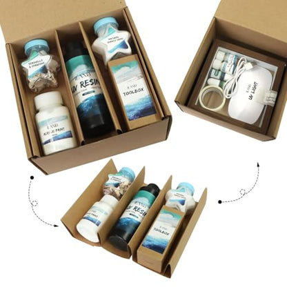 Crafts for Adults Resin Art Kit DIY Beach Ocean Themed Crafting Adult Girls Night Craft Making Set Date Night Painting Kit for Couples Unique Christmas Gifts for Crafty Women Teen Girls Romantic