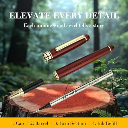 Luxury Wood Ballpoint Pen Writing Set