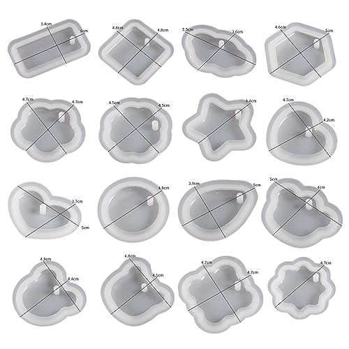 16 Pack Pendant Mold Earring Mold Rectangle Pendant (16 Count)