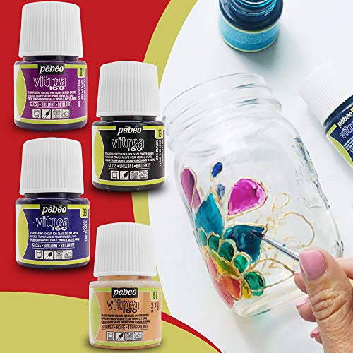 Pebeo Vitrea 160 Faux Stained Glass Paint Kit (12 Fl Oz)