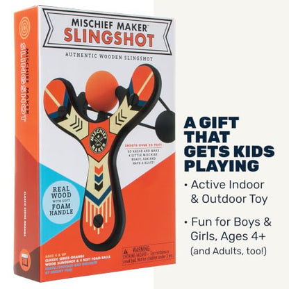 Mischief Maker® Wooden Slingshot for Kids with Soft Foam Balls (4 Count)