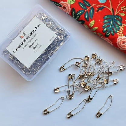 Curved Safety Pins for Quilting (100 Count)