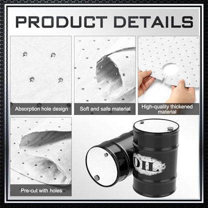 25 Pcs Drum Top Oil Absorbent Pads for 55 Gallon Drums Barrel Absorbent Pads Mat 22" Diameter Lid Oil Mat with Bungs 0.75" and 2" Diameter (25 Count)