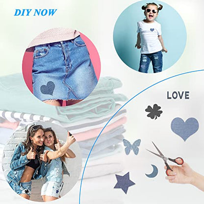 12PCS Fabric Iron on Patches Inside & Outside Strong Glue 100% Cotton Repair Patch for Clothes Pants Mending and Decorating (12 Count)