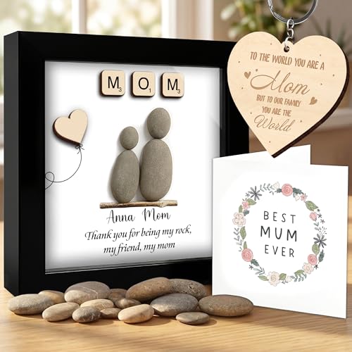 Personalized Mom Pebble Art Frame