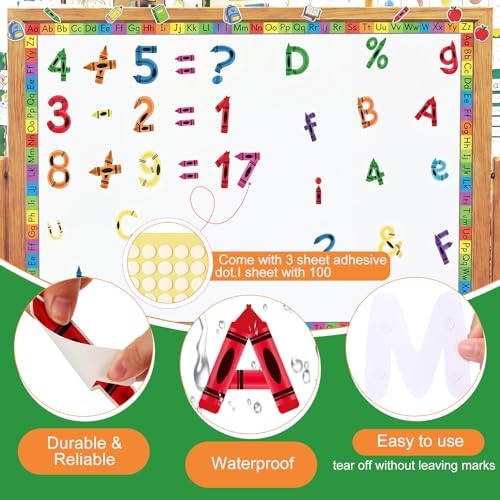 221 Pcs Colorful Crayon Bulletin Board Letters for Classroom (221 Count)