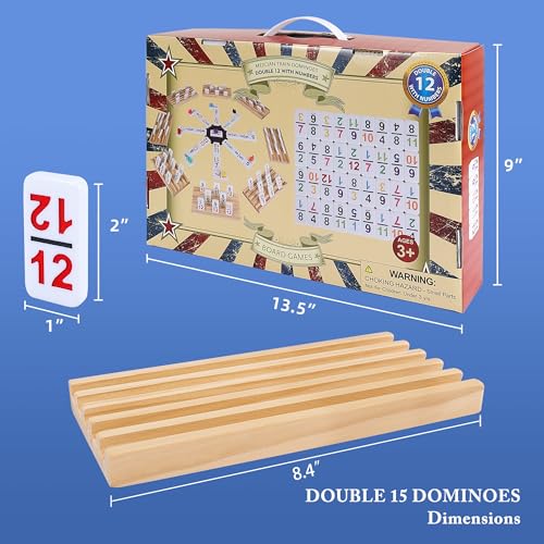 Mexican Train Dominoes Set Double 12 with Numbers