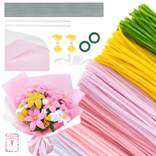 600PCS Pipe Cleaners Flower Kit (600 Count)