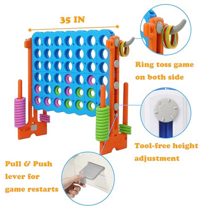 Height Adjustable Giant 4 in a Row Connect Game