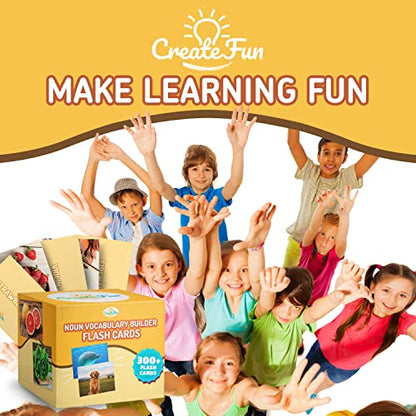 300 Noun Vocabulary Builder Flash Cards for Speech Therapy & ESL