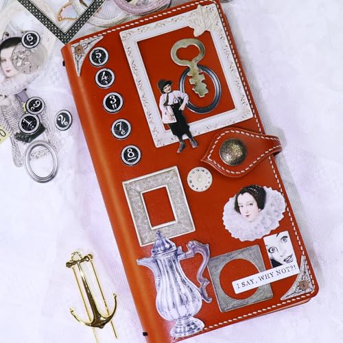Vintage Junk Journal Items Kit Pre Cut Paper Cards Cutout Cardstock Art Aesthetic Decor Hollow Out Craft Elements Small Embellishments Supplies for Adults Scrapbook Pack