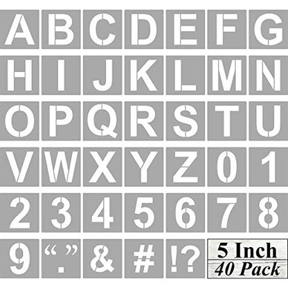 Alphabet Letter and Number Stencils 5 Inch