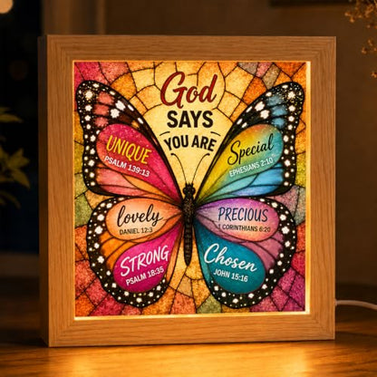 God Says You Are Christian Framed Sign