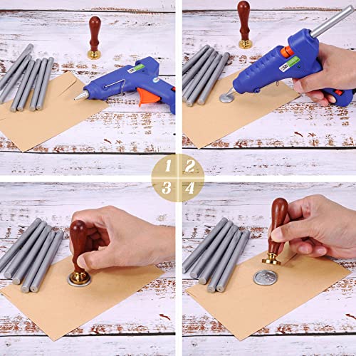 15Pcs Silver Glue Gun Sealing Wax Sticks for Wax Seal Stamp (15 Count)
