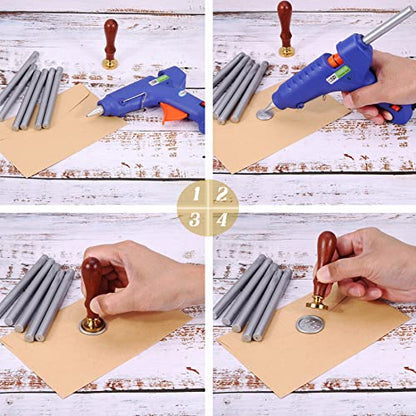 15Pcs Silver Glue Gun Sealing Wax Sticks for Wax Seal Stamp (15 Count)