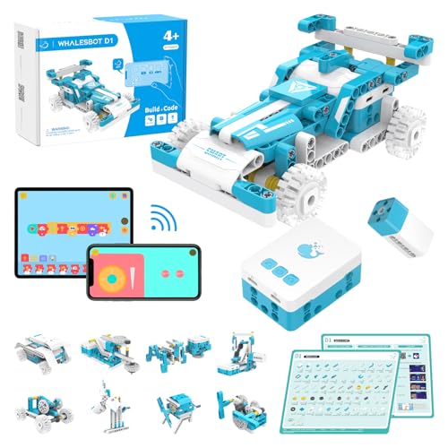 D1 21-in-1 STEM Coding Robot Kit for Kids (Ages 4+), 280+ Pieces Educational Building Set with APP-Controlled & Programming, 3D APP Guidance, Ideal Toy for Boys & Girls (280 Count)