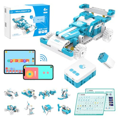 D1 21-in-1 STEM Coding Robot Kit for Kids (Ages 4+), 280+ Pieces Educational Building Set with APP-Controlled & Programming, 3D APP Guidance, Ideal Toy for Boys & Girls (280 Count)