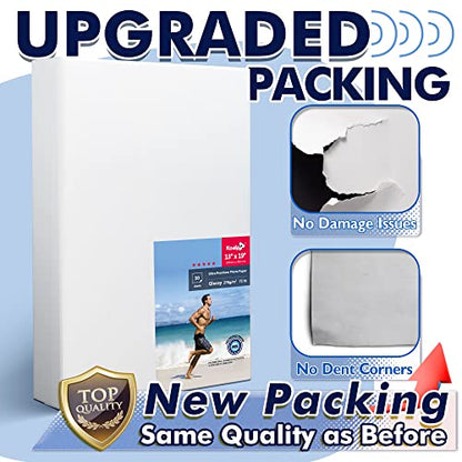 Photo Paper Resin Coated 13x19 In Glossy Photo Printer Paper 72lb (50 Count)