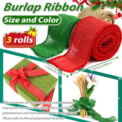 Burlap Ribbon Gift Wrapping