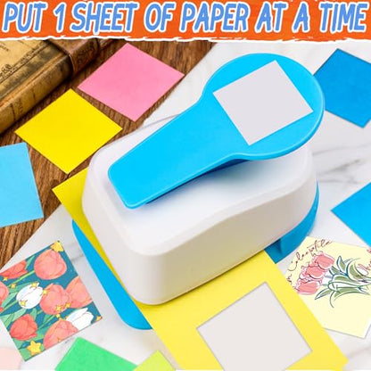 Square Punch Square Hole Punch for Crafts Squares Paper Punches for Crafting Squares Puncher for Scrapbooking 1.5 inch Shape Hole Puncher