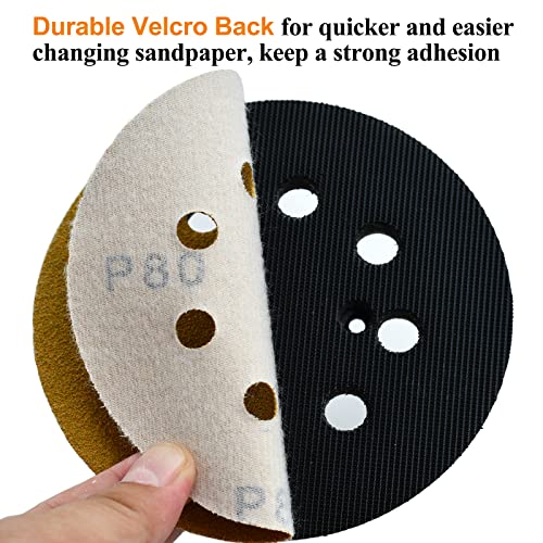 5-Inch 8-Hole Hook and Loop Sanding Discs 80-Grit, 100-Pack (100 Count)