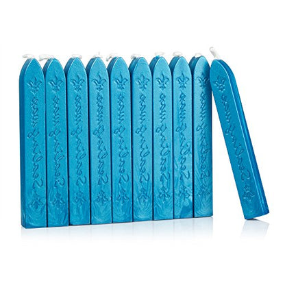 Sealing Wax Stick with Wick Flower De Luce of France Retro 10 Pieces Pack (10 Count)