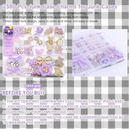2380 Pcs Junk Case Charms Kit