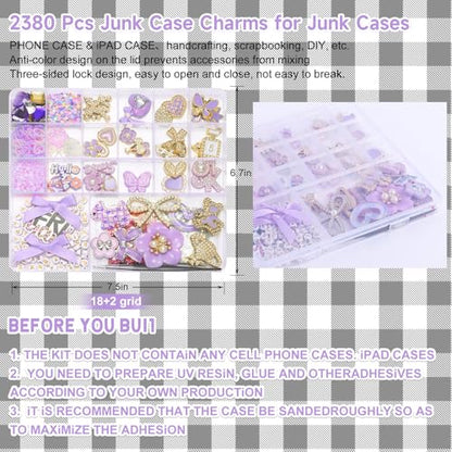 2380 Pcs Junk Case Charms Kit