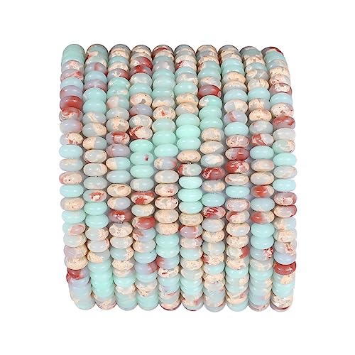 Natural Shoushan Disk Stone Beads 4x2mm 160pcs Rondelle Loose Semi Gemstone Beads for Jewelry Making Design (160 Count)