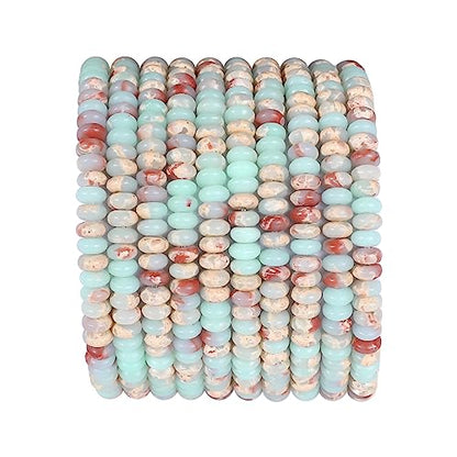 Natural Shoushan Disk Stone Beads 4x2mm 160pcs Rondelle Loose Semi Gemstone Beads for Jewelry Making Design (160 Count)