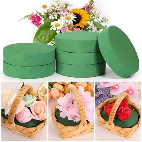 6 Pcs Round Floral Foam Blocks for Flower Arrangements