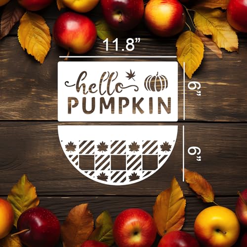 Fall Stencils for Painting on Wood Half Circle Stencils for Crafts Reusable (18 Count)
