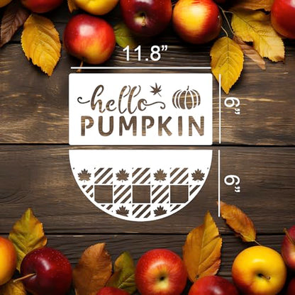 Fall Stencils for Painting on Wood Half Circle Stencils for Crafts Reusable (18 Count)